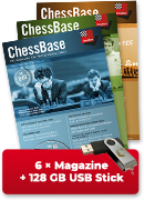 ChessBase Magazin Jahres-Abonnement (6 Ausgaben ChessBase Magazin) - original ChessBase USB-Stick mit 128 GB*