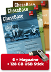 ChessBase Magazin Jahres-Abonnement (6 Ausgaben ChessBase Magazin) - original ChessBase USB-Stick mit 128 GB *