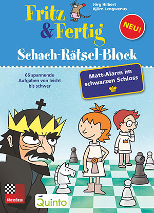 image of product: Fritz&Fertig Schach-Rätsel-Block - Matt-Alarm im schwarzen Schloss!