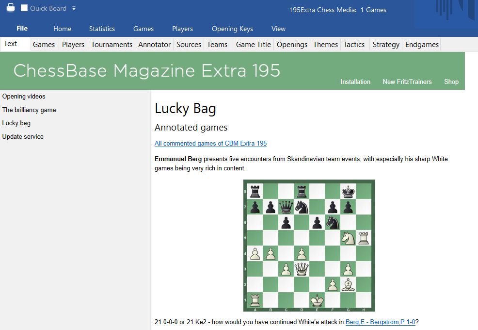 ChessBase Magazine 195