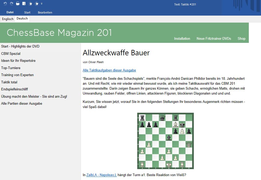 ChessBase Magazine (CBM) 201