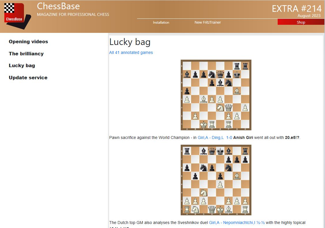 ChessBase Magazine Extra 214 - Schachversand Niggemann